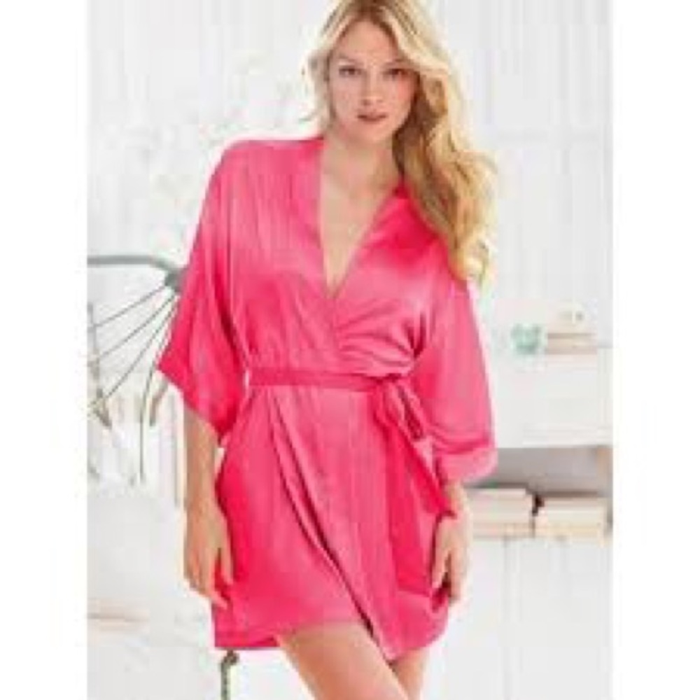 Victoria’s Secret hot pink satin robe